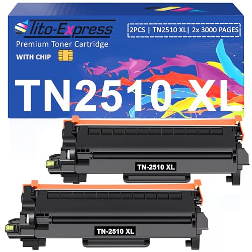 TN2510XL TN2510 XL Kompatibel für Brother TN-2510XL Toner TN-2510 XL MFC-L2827DW MFC-L2835DW MFC-L2800DW MFC-L2860DW HL-L2400DWE L2400DWE HL-L2447DW DCP-L2620DW DCP-L2660DW DCP-L2627DWE Schwarz 2-Pack von Tito-Express EcoSerie