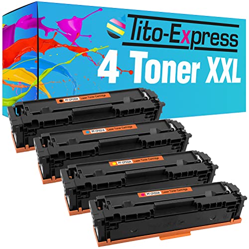 Tito-Express ProSerie 4 Toner-Kartuschen kompatibel mit HP CF-530A 531A 532A 533A 205 A | Für HP Color Laserjet Pro M 154NW MFP M 180FNDW MFP M 180N MFP M 181FW von Tito-Express ProSerie