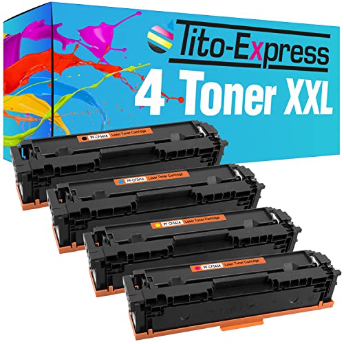 Tito-Express ProSerie 4 Toner kompatibel mit HP CF540A-43A 203A | Geeignet für HP Color Laserjet Pro M 254 DNW M 254 DW M 254NW MFP M 280 NW MFP M 281 FDN MFP M 281 FDW MFP M 281FW von Tito-Express ProSerie