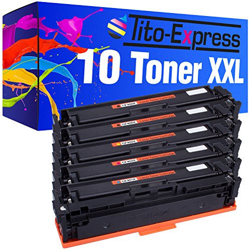 Tito-Express 10x Laser-Toner XXL kompatibel mit HP Color Laserjet Pro M274 N M274 DN CF400A/X - CF403A/X 201X 201A von Tito-Express