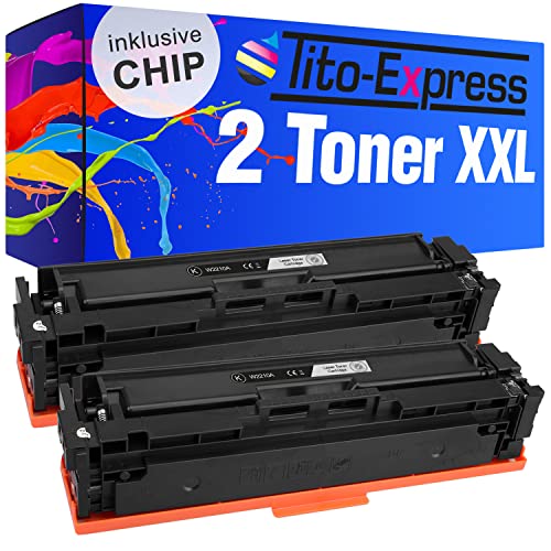 Tito-Express 2 Toner MIT CHIP kompatibel mit HP W2210A 207 A Black | Geeignet für HP Color Laserjet Pro M 255 DW M 255 NW MFP M 282 NW MFP M 283 CDW MFP M 283 FDN MFP M 283 FDW von Tito-Express