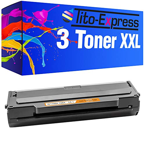 Tito-Express 3 Toner XXL inkl. Chip kompatibel mit HP 106A W1106A für Laser 107w 107r 107a MFP 135wg 135ag 135r 135w 135a 137fnw 137fwg 138fnw 138fw 138p 138pn 138PNW aus der PlatinumSerie von Tito-Express