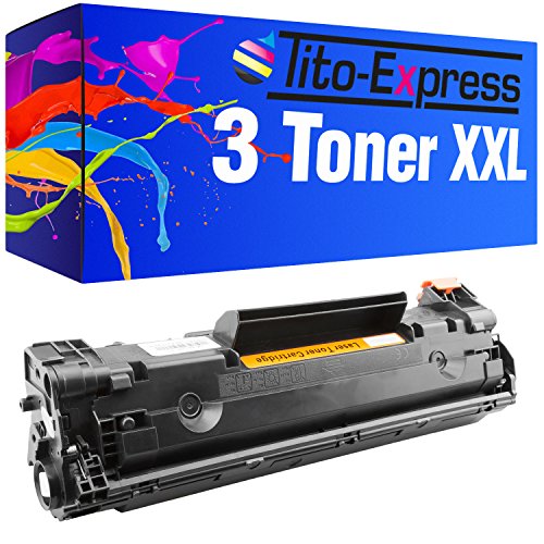 Tito-Express 3X Toner-Kartusche XXL Schwarz für HP CB435A P1005 P1006 P1007 P1008 von Tito-Express