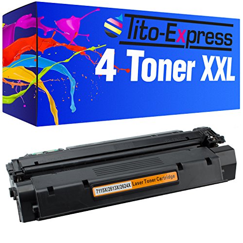 Tito-Express 4 Toner XXL Schwarz für HP C7115X 1000 1000W 1005W 1200 1220 3300 3310 3320 3330 3380MFP von Tito-Express