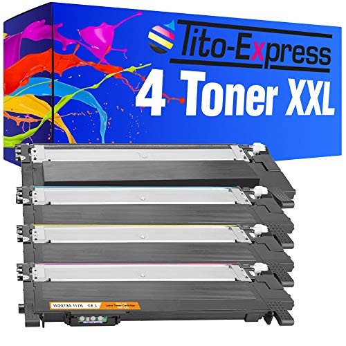 Tito-Express 4 Toner XXL inkl. Chip kompatibel mit HP 117A für Color Laser MFP 178nwg 179fwg 150nw 179fnw 150a 178nw 179fng W2070A W2071A W2072A W2073A (Multipack, 4er-Set) von Tito-Express