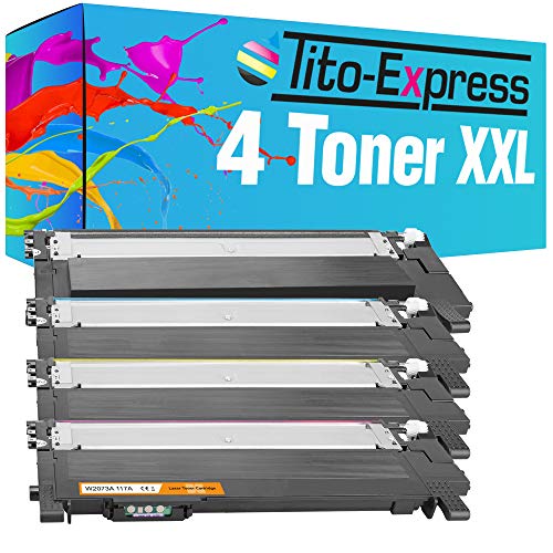 Tito-Express 4 Toner XXL kompatibel mit HP W2070A – W2073A Black mit 1.000 Seiten Color mit je 700 Seiten Color Laser 150 a 150 nw MFP 178 nw 178 nwg 179 FNG 179 fnw 179 fwg von Tito-Express