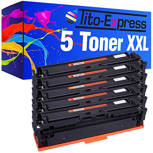 Tito-Express 5 Laser-Toner XXL für HP CF400X - CF403X 201X Color Laserjet Pro M250 M252 M270 M274 M274 MFP M277 N DW MFP-M277N MFP-M277DW| Black 2.800 Seiten von Tito-Express