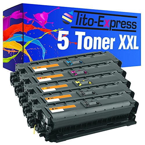 Tito-Express 5 Toner XXL für HP CF360X CF361X CF362X CF363X 508X von Tito-Express
