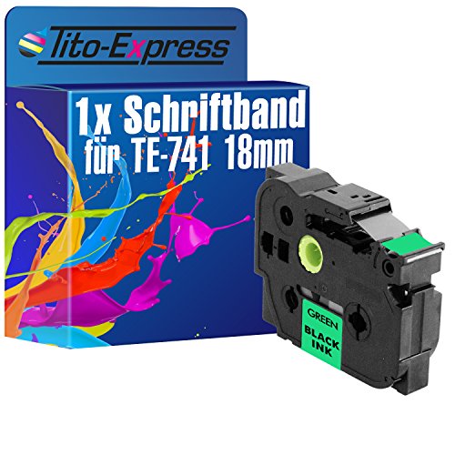 Tito-Express PlatinumSerie 1 Schriftband-Kassette kompatibel mit Brother TZ-741 18mm Black/Green 1290 DT 1750 18R 1800 1830 1850 CC 1950 200 2030 210 2100 VP 220 2400 E 2420 2430 PC von Tito-Express