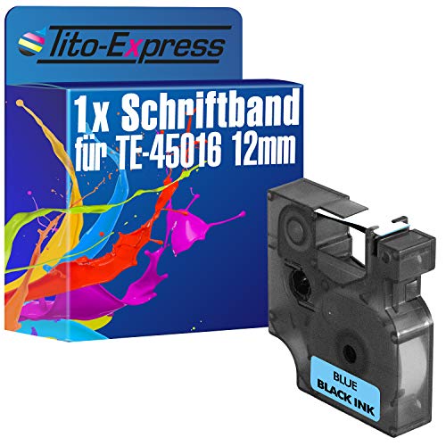 Tito-Express PlatinumSerie 1 Schriftband-Kassette kompatibel mit Dymo D1 45016 12mm Black/Blue Dymo 1000 Plus 2000 3500 5500 Labelpoint 100 150 200 250 300 350 Mobile Labeler von Tito-Express