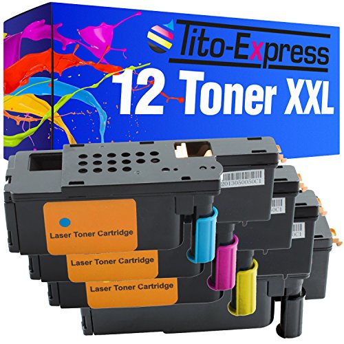 Tito-Express PlatinumSerie 12x Toner-Patrone XXL kompatibel mit Dell 1250 1250C 1350 CNW 1355 C1760 NW C1765 von Tito-Express