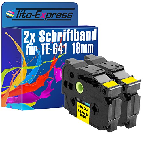 Tito-Express PlatinumSerie 2 Schriftband-Kassetten kompatibel mit Brother TZ-641 18mm Black/Yellow D200 BW BWVP VP D210 D400 AD D450 D600 D800 W E100 E110 E300 E500 E550 WVP GL100 von Tito-Express