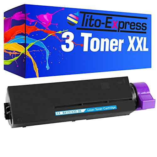 Tito-Express PlatinumSerie 3 Toner XXL kompatibel mit Oki B412 45807102 | geeignet für Oki B412 DN B432 DN B512 DN MB472 DNW MB492 DN MB562 DNW | je 3.000 Seiten von Tito-Express