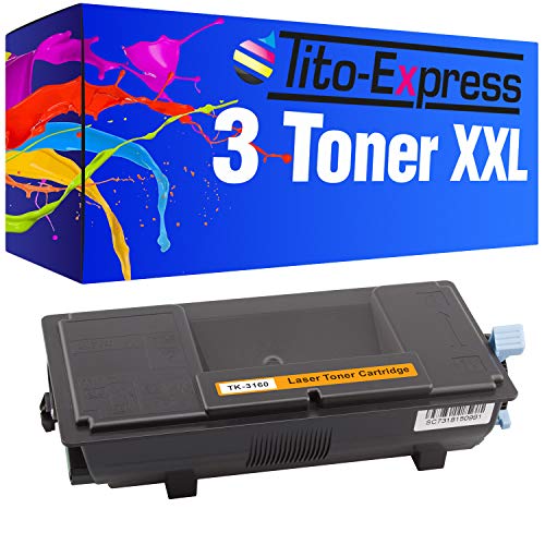 Tito-Express PlatinumSerie 3X Toner XXL kompatibel mit Kyocera TK-3160 Ecosys P3060dn P3055dn P3050dn M3645dn P3045dn M3145dn P 3060 3055 3050 3045 DN M 3645 3145 DN von Tito-Express