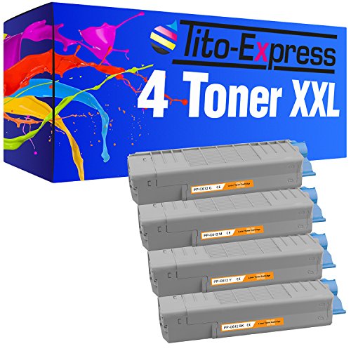 Tito-Express PlatinumSerie 4 Toner für Oki C612 C612DN C612 Series C612N C 612 DN N 612DN 612N 46507508 46507507 46507506 46507505 von Tito-Express