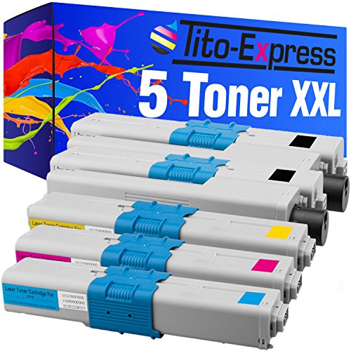 Tito-Express PlatinumSerie 5 Toner XXL für Oki C310 C510 C310DN C330DN C331DN C510DN C511DN C530DN C531DN MC351DN MC352DN MC361DN 44469803 44469706 44469705 44469704 Black 3.500 von Tito-Express