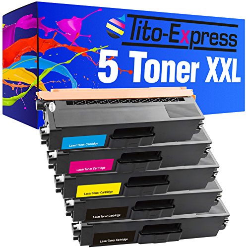 Tito-Express PlatinumSerie 5 Toner XXL kompatibel mit Brother TN-325 DCP-9055CDN 9270CDN HL-4140CN 4150CDN 4570CDW 4570CDWT MFC-9465CDN 9460CDN 9560CDW 9970CDW | Black je 4.500 Seiten von Tito-Express