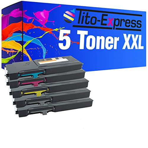 Tito-Express PlatinumSerie 5 Toner XXL kompatibel mit Dell C3760 | geeignet für Dell C-3760N C-3760DN C-3765DNF | Black je 11.000 Seiten von Tito-Express