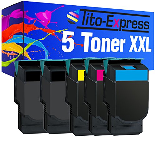 Tito-Express PlatinumSerie 5 Toner XXL kompatibel mit Lexmark CS-310 CS310DN CS310N CS410DN CS410DTN CS410N CS510DE CS510DTE | Black je 4.000 Seiten von Tito-Express