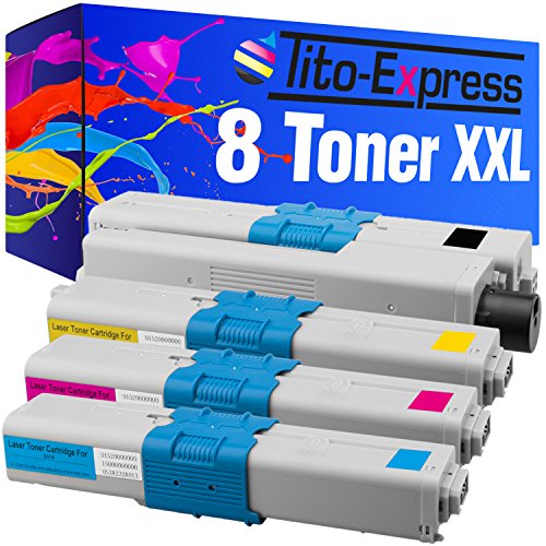 Tito-Express PlatinumSerie 8 Laser-Toner XXL kompatibel mit Oki C310 C510 C330 C331 C511 C530 C531D DN MC351 MC352 MC361 MC362 MC561 MC562 44469803 44469706 44469705 44469704 von Tito-Express