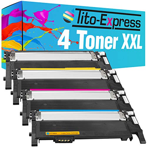 Tito-Express ProSerie 4 Toner XXL kompatibel mit Samsung CLT-406S Black mit 1.500 Seiten Color mit 1.000 Seiten CLP-360 CLP-360 N CLP-360 ND CLP-365 CLP-365 W CLX-3300 CLX-3305 CLX-3305 FN von Tito-Express
