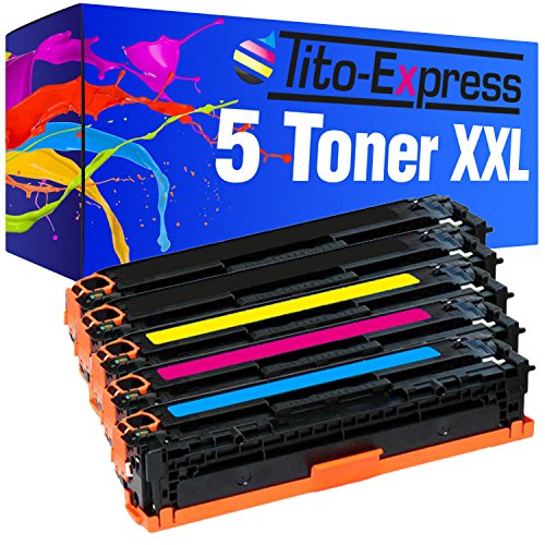 Tito-Express XXL 5X Toner kompatibel mit HP CE320A CE321A CE322A CE323A 128A von Tito-Express