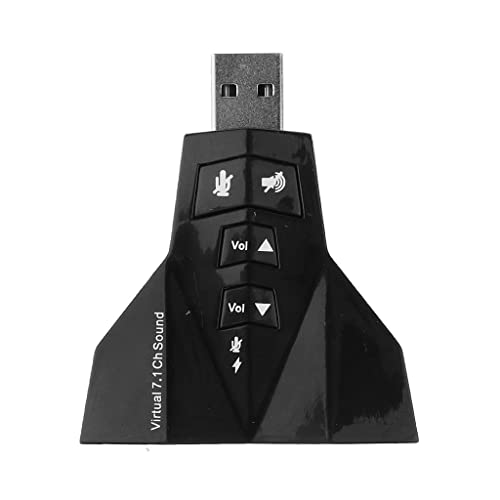 Tiuimk PD560 USB-Soundkarte, Plug & Play, 7.1-Kanal, Lautstärkeregler, Mikrofon-Eingang, Schwarz von Tiuimk