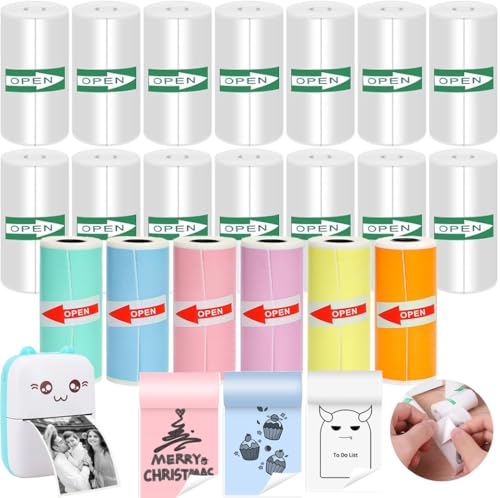 Tiusixsy 20 Rollen Thermopapier Selbstklebend, Thermopapier für Kinder Sofortbildkamera, Mini Drucker Aufklebe, 57 X 25mm Thermodrucker Papier weiß, Nachfülldruckpapier, für Mobiler Fotodrucker Tiusixsy 20 Rollen Thermopapier Selbstklebend, Thermopapier für Kinder Sofortbildkamera, Mini Drucker Aufklebe, 57 X 25mm Thermodrucker Papier weiß, Nachfülldruckpapier, für Mobiler Fotodrucker von Tiusixsy