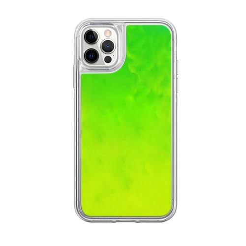 Nadoli Leuchtend Treibsand Hülle für iPhone 12,Fluoreszierend Licht im Dunkeln Silikon Handyhülle Schutzhülle Flüssig Quicksand Cover,Grün von Tivenfezk