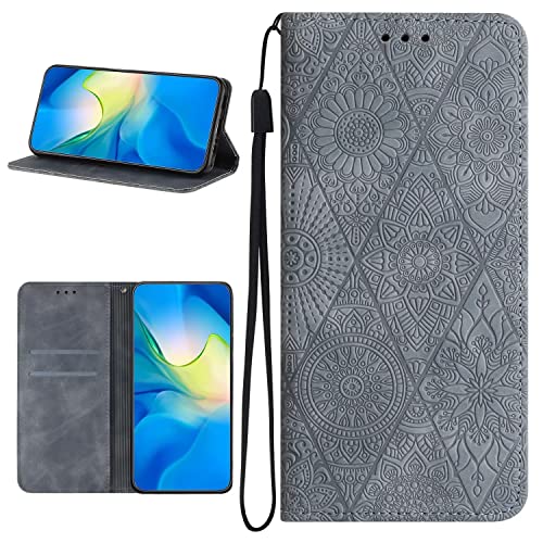 Nadoli für Xiaomi Redmi Note 11S Hülle PU Leder Tasche Wallet Schutzhülle Retro Totem Blume Geprägt Flip Cover Klappbar Brieftasche Etui Magnet Kartenfach Handyhülle von Tivenfezk