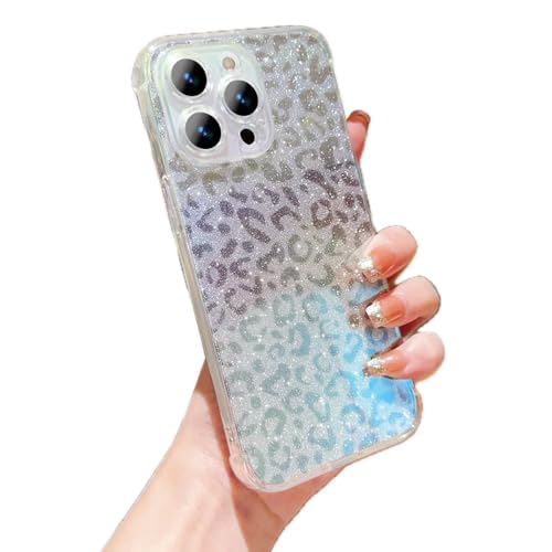 Nadoli für iPhone 7/8/SE 2020/2022/2023 Laserhülle,Regenbogen Gradient Leopard Motiv Laser Handyhülle Schillernde Durchsichtig Bling Glitzer Holografisch Weich Hülle Schutzhülle von Tivenfezk