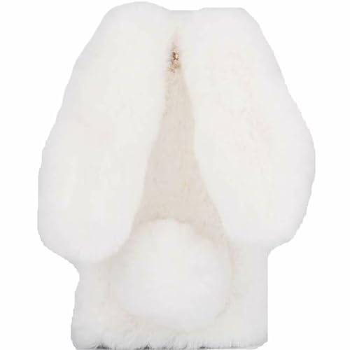 Tivenfezk Nadoli Hase Pelz Hülle für Realme C55,3D Kaninchen Ohr Case Warme Flauschige Plüsch Schutzhülle Handy Schale Tasche Soft Haut,Weiß von Tivenfezk