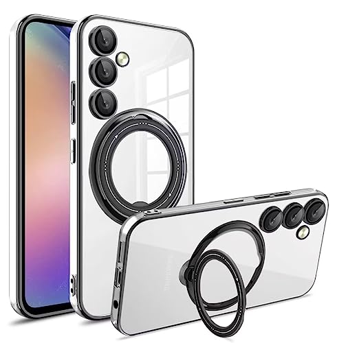 Tivenfezk Nadoli Magnetischer 360°Ring Ständer Hülle für Samsung Galaxy S20 FE,Mag-Safe Schlankes Transparent Handyhülle Ring Halter Magnetisch Case Cover von Tivenfezk