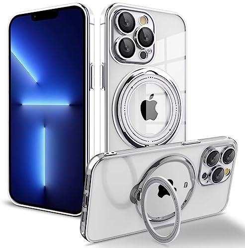 Tivenfezk Nadoli Magnetischer 360°Ring Ständer Hülle für iPhone 7 Plus/8 Plus,Mag-Safe Schlankes Transparent Handyhülle Ring Halter Magnetisch Case Cover von Tivenfezk