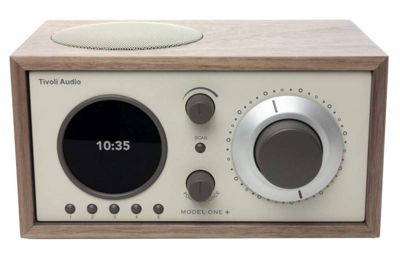 Tivoli Audio Model ONE+ Walnuss/beige Digitalradio (DAB) (Digitalradio (DAB),FM-Tuner, Wecker,Display mit Uhranzeige, Digitalradio DAB+ und FM-Tuner, Bluetooth-Empfänger, Fernbedienung) von Tivoli Audio