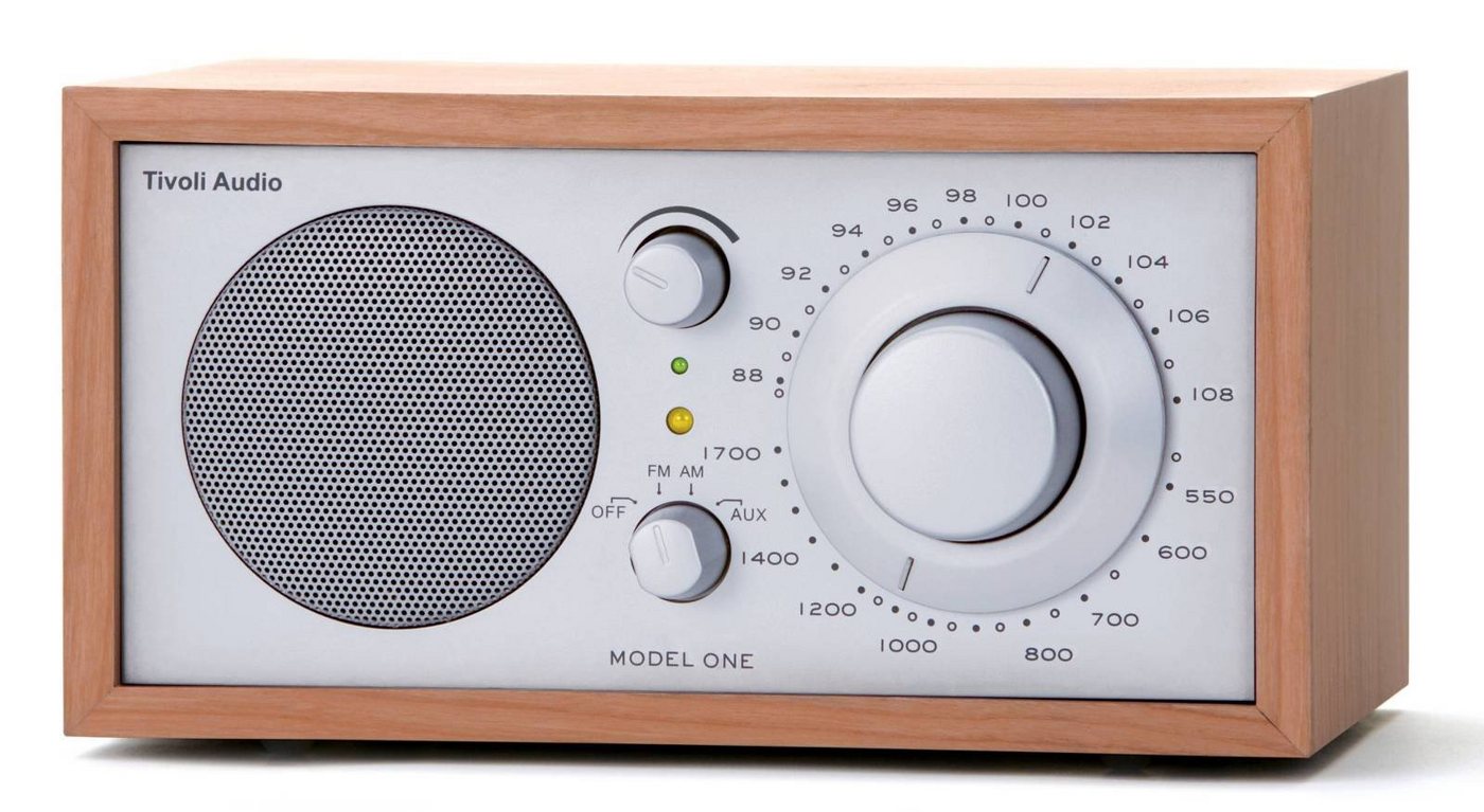 Tivoli Audio Model ONE Kirsche/Silber UKW-Radio (AM-Tuner,FM/UKW-Tuner,AUX,Kopfhöreranschluss,Retro-Radio) von Tivoli Audio