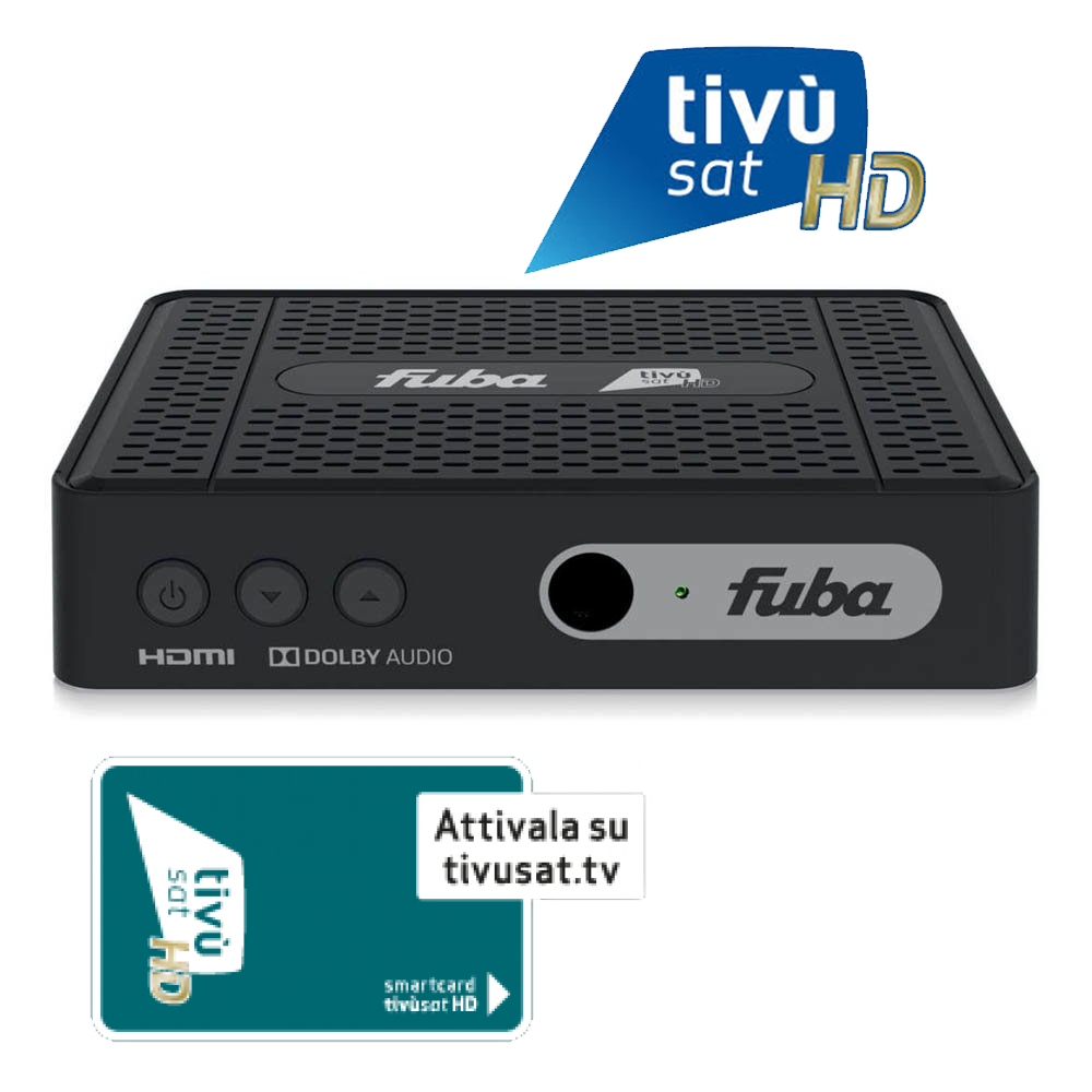 FUBA ODE718 Full HD HEVC H.265 Smartcard HDMI DVB-S2 Sat Receiver mit aktivierter Tivusat HD Karte von Tivusat