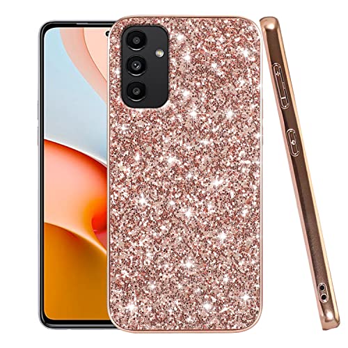 Kompatibel Mit Samsung A14 5g Hülle Glitzer, Handyhülle Samsung Galaxy A14 5g Schwarz, Schutzhülle Samsung Galaxy A14 5g Case Silikon Dünn (Roségold) von Tiwinxing