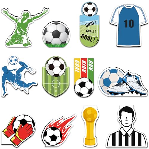 12 Stück Lesezeichen Magnetisch, Tixlux Magnet Lesezeichen im Fußball-Stil für Kinder, Lehrer, Studenten, Buchliebhaber, Fußballfans von Tixlux