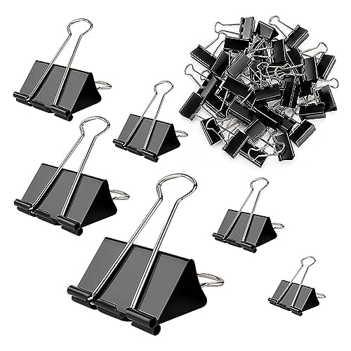Tixqeaif 120 Stück Schwarze Clips, Flacher Mund, Phoenix-Schwanz Clips, Feststellbare Große, Mittlere und Kleine Scheibenclips Tixqeaif 120 Stück Schwarze Clips, Flacher Mund, Phoenix-Schwanz Clips, Feststellbare Große, Mittlere und Kleine Scheibenclips von Tixqeaif