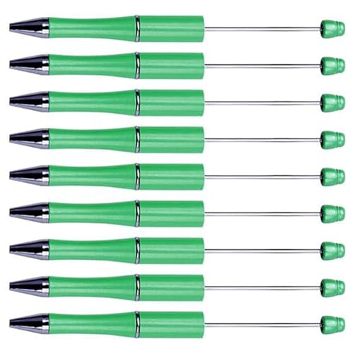 Tixqeaif 20 Stück DIY-Perlenstifte, Rotierender Perlen-Kugelschreiberschaft Aus Kunststoff für DIY-Stiftdekorationsbedarf, Büro, Schule, 14 cm (Grün) von Tixqeaif
