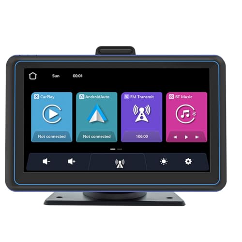 Tixqeaif 7-Auto-Touchscreen, Kabelloses CarPlay und Android Auto, Tragbarer Automatischer Multimedia-Player, Navigationsbildschirm, Langlebig, Einfache Installation Tixqeaif 7-Auto-Touchscreen, Kabelloses CarPlay und Android Auto, Tragbarer Automatischer Multimedia-Player, Navigationsbildschirm, Langlebig, Einfache Installation von Tixqeaif