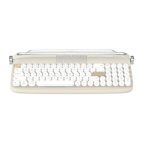 Tixqeaif B309 Tragbare Retro-Tastatur Dual-Mode-Tastatur für Laptop-Tablet-Telefon-Lademodelle Sandbeige von Tixqeaif