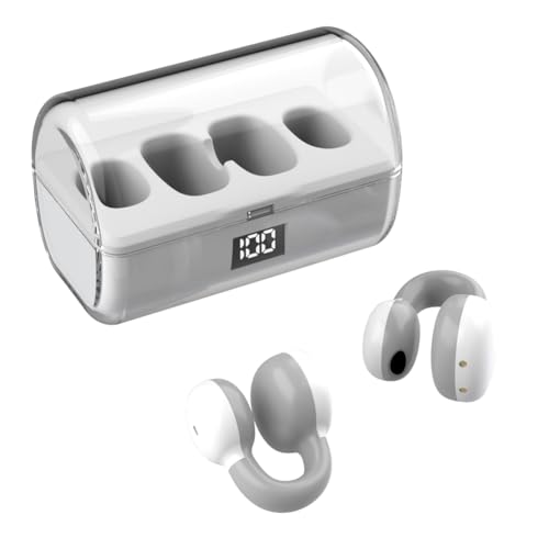Tixqeaif Kabellose Kopfhörer, Ohrclip, LED-Digitalanzeige, Bluetooth-Kopfhörer, Funktioniert auf Smartphones, Musik-Headset, Langlebig, Einfache Installation Tixqeaif Kabellose Kopfhörer, Ohrclip, LED-Digitalanzeige, Bluetooth-Kopfhörer, Funktioniert auf Smartphones, Musik-Headset, Langlebig, Einfache Installation von Tixqeaif