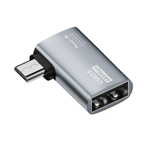 Tixqeaif Micro-USB auf USB mit OTG-Stromversorgung und Winkeldesign. Geeignet für Tablet, TV (Links) von Tixqeaif