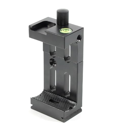 Tixqeaif Stativkopfhalterung Aluminium-Stativkopfhalterung Handy-Halterungsclip mit Wasserwaage und Kaltschuhhalterung für Handy-Taschenlampe Tixqeaif Stativkopfhalterung Aluminium-Stativkopfhalterung Handy-Halterungsclip mit Wasserwaage und Kaltschuhhalterung für Handy-Taschenlampe von Tixqeaif