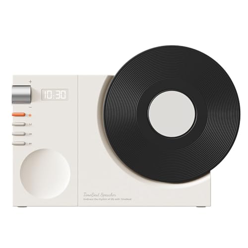 Tixqeaif Vinyl-Bluetooth-Lautsprecher, Retro, Hochwertiger Mini-Audio-Tragbarer Uhrenlautsprecher, Unterstützt TF-Karte/AUX, Einfach zu Bedienen, Tixqeaif Vinyl-Bluetooth-Lautsprecher, Retro, Hochwertiger Mini-Audio-Tragbarer Uhrenlautsprecher, Unterstützt TF-Karte/AUX, Einfach zu Bedienen, von Tixqeaif