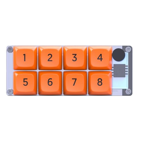 Tlily 8 programmierbare Macro-Tasten, vollständig austauschbar, mechanischer Schalter, 4 Farben, RGB Licht, Tastatur mit Ziffernblock, Orange, einfach zu bedienen, 500426069A3 von Tlily