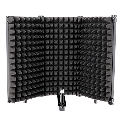 Tlingt Support Mikrofon Isolation Shield, Mikrofon Isolation Panel mit hoher Dichte absorbierenden Schaum für Filter Vocal-3 Panels,Schwarz,All-in-One Piece Design von Tlingt Support