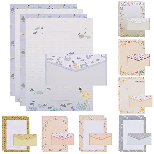 72-teiliges Schreibwarenpapier und Umschläge-Set enthält 48 Briefpapier, 24 Umschläge, doppelseitig, Blumenmuster, gefüttert, Schreibwaren-Set zum Schreiben von Briefen, Gedicht, Büro, Schulbedarf 72-teiliges Schreibwarenpapier und Umschläge-Set enthält 48 Briefpapier, 24 Umschläge, doppelseitig, Blumenmuster, gefüttert, Schreibwaren-Set zum Schreiben von Briefen, Gedicht, Büro, Schulbedarf von Tmtains